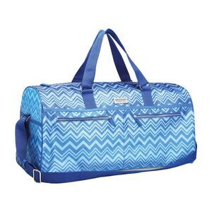 MISSONI Parfum Men’s GWP Blue Chevron Duffle Weekender Bag - 23” x 10” x 11”